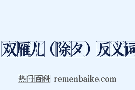 双雁儿（除夕）反义词是什么意思的图片